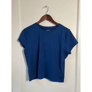 Hollister Womens XL Long Blue Crew Neck Basic T Shirt‎